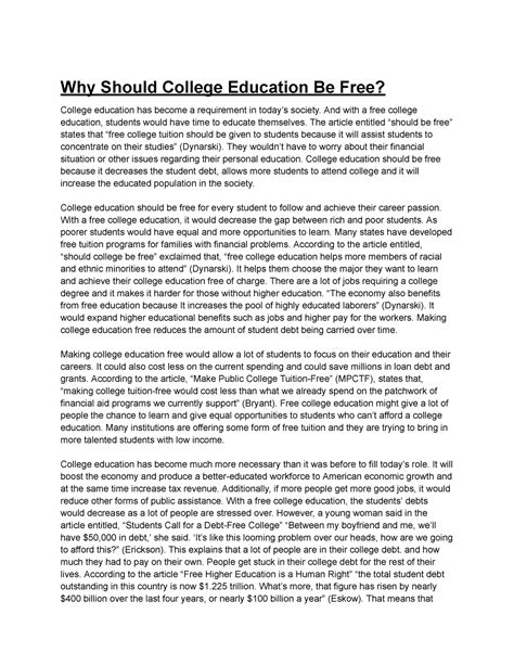 Why Should College Be Free Essay: Exploring the Intersection of Education and Unicorns